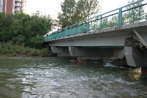 firefighters trying to rescue the wrapped canoe