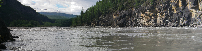 Looking at the lower portion of George's Riffle as  we hike to it. 