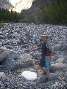 Hiking up the creek, worlds whites rock