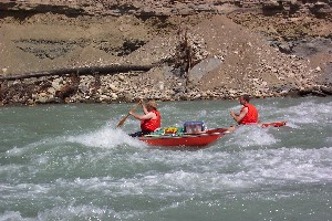 Chris and Randy in Upper saunders, just after the power boat went by