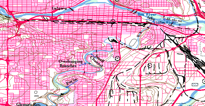 Elbow River map