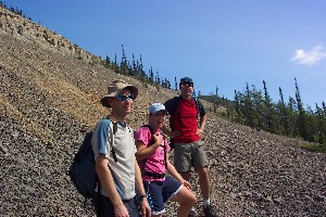 The gang waiting for me at the scree slope