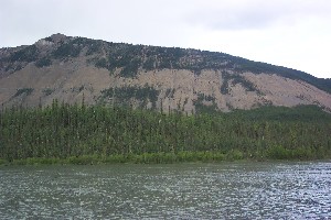 Looking across the river to part of Sunblood Mtn.  