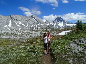 we've gone over the ridge here (again looking back)  trail still obvious, but smaller than the virtual road at the start