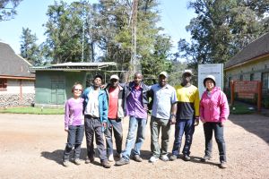 From left to right: Chris, David-porter, Charles-porter, John-porter, Peter-Chief Guide, Joseph-chef, Moi