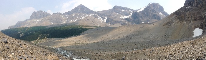 Looking back to see Mt Brazeau, and Mt.Warren