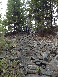 Same off trail to the European rock oven - not wheel chair accessible unlike the maintrail.