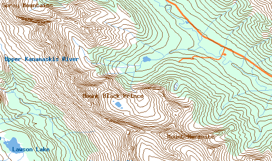 Map Blackprince and Warspitte Mountains