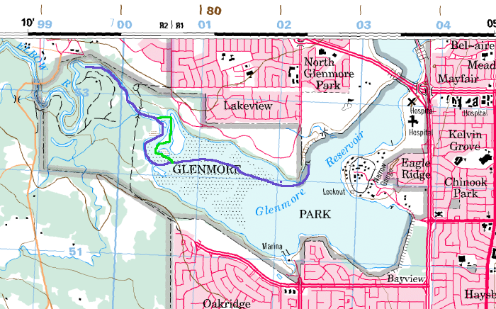 Glenmore Reservoir Depth Chart