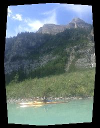 Ross, beautifle lake, mountains and no wind.