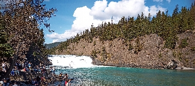 Bow Falls from the parking lot