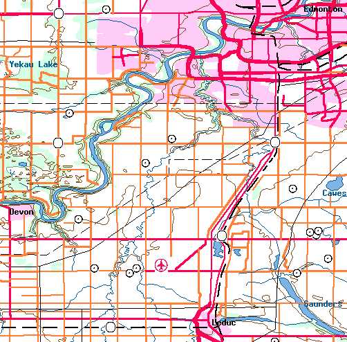  map: Devon to Edmonton