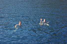 Rich and Suz out swimming