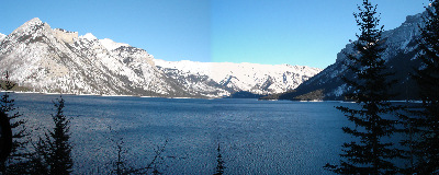 Lake Minnewanka from road _it's Dec 16 2006... and little ice_